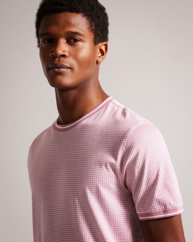 T-Shirt Ted Baker Printed Cotton Rose Homme | YSO-37602470